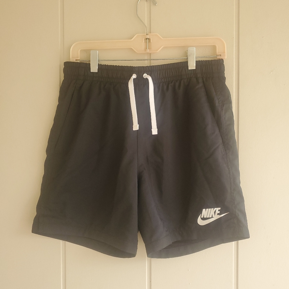Vintage Y2K womens nike running shorts size small black/ white logo swoosh